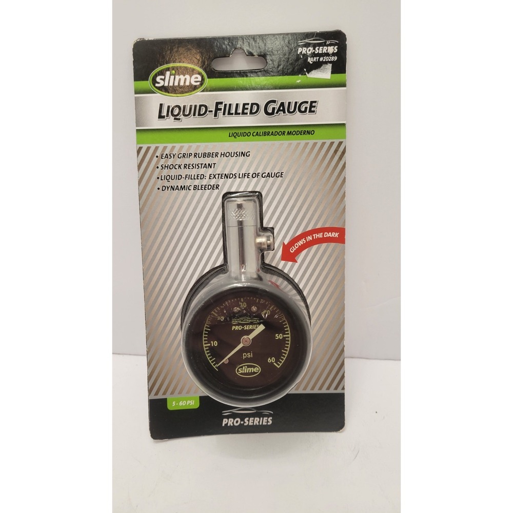 Slime Pro Series 20289 Liquid Filled Tire Pressure Gauge 5-60 PSI New Sealed